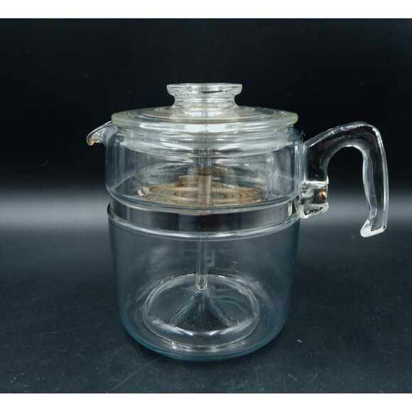 Pyrex Glass Coffee Pot Flameware StoveTop 6-9 Cup Percolator Complete #7759-B - Picture 2 of 16